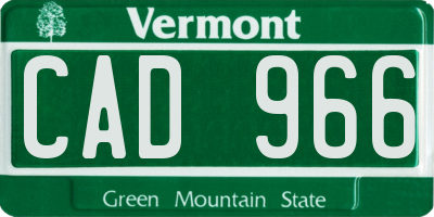 VT license plate CAD966