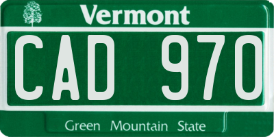 VT license plate CAD970