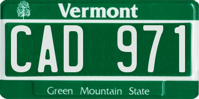 VT license plate CAD971