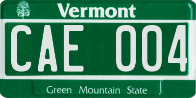 VT license plate CAE004