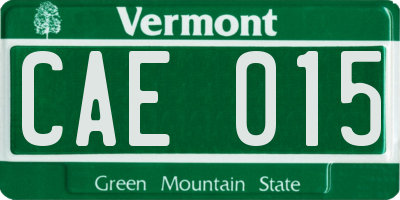 VT license plate CAE015