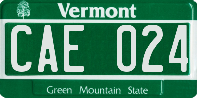 VT license plate CAE024
