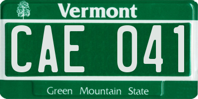 VT license plate CAE041
