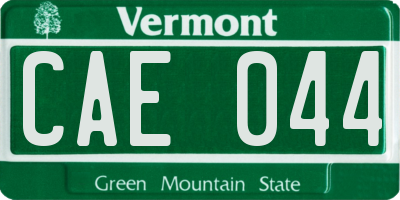 VT license plate CAE044