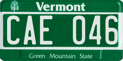 VT license plate CAE046