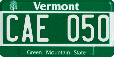 VT license plate CAE050