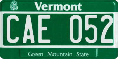 VT license plate CAE052