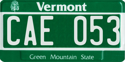 VT license plate CAE053