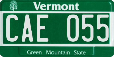 VT license plate CAE055