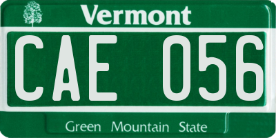 VT license plate CAE056