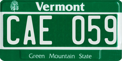 VT license plate CAE059