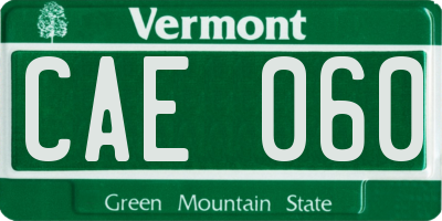 VT license plate CAE060