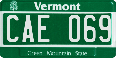 VT license plate CAE069