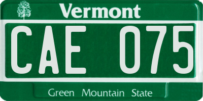 VT license plate CAE075