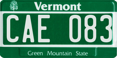VT license plate CAE083