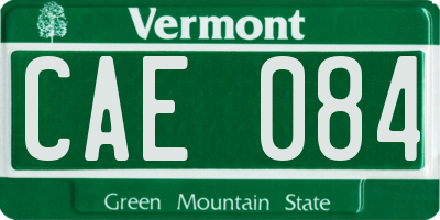 VT license plate CAE084