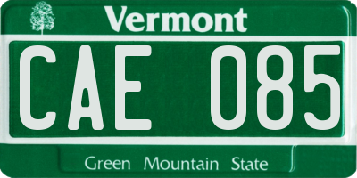 VT license plate CAE085