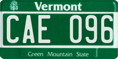 VT license plate CAE096