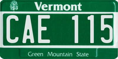 VT license plate CAE115
