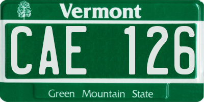 VT license plate CAE126