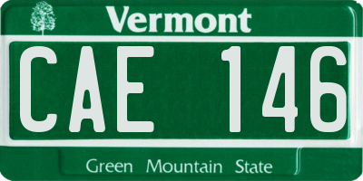 VT license plate CAE146