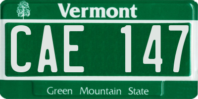 VT license plate CAE147