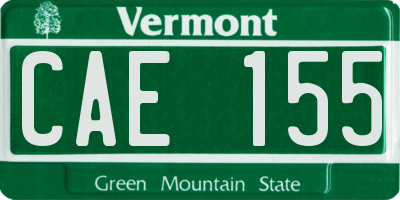 VT license plate CAE155