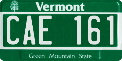 VT license plate CAE161