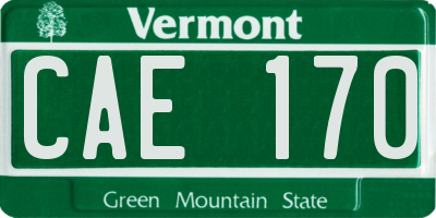 VT license plate CAE170