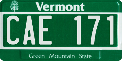 VT license plate CAE171