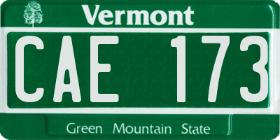 VT license plate CAE173