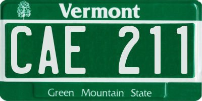 VT license plate CAE211