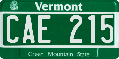 VT license plate CAE215