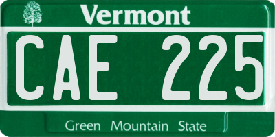 VT license plate CAE225