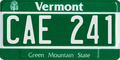 VT license plate CAE241