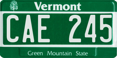 VT license plate CAE245