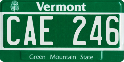 VT license plate CAE246