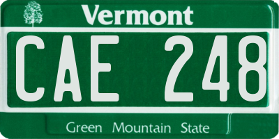 VT license plate CAE248