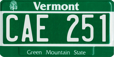 VT license plate CAE251