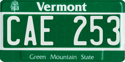 VT license plate CAE253