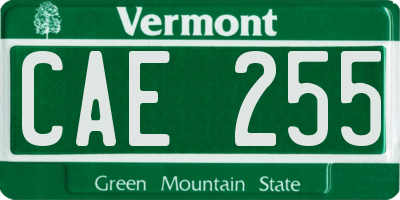 VT license plate CAE255