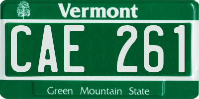 VT license plate CAE261