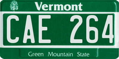 VT license plate CAE264
