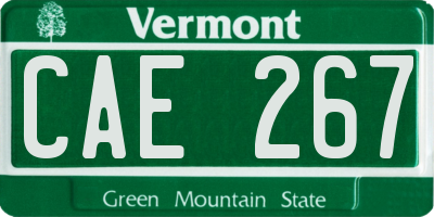 VT license plate CAE267