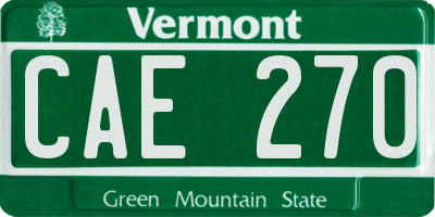 VT license plate CAE270