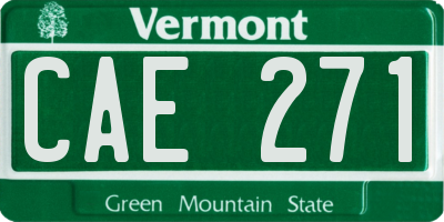 VT license plate CAE271