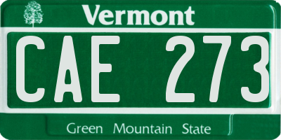 VT license plate CAE273