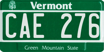 VT license plate CAE276
