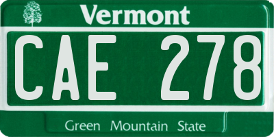 VT license plate CAE278