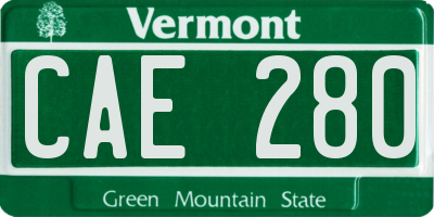 VT license plate CAE280